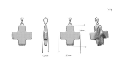 925 Sterling Silver Harmony Cross Necklace Measurements