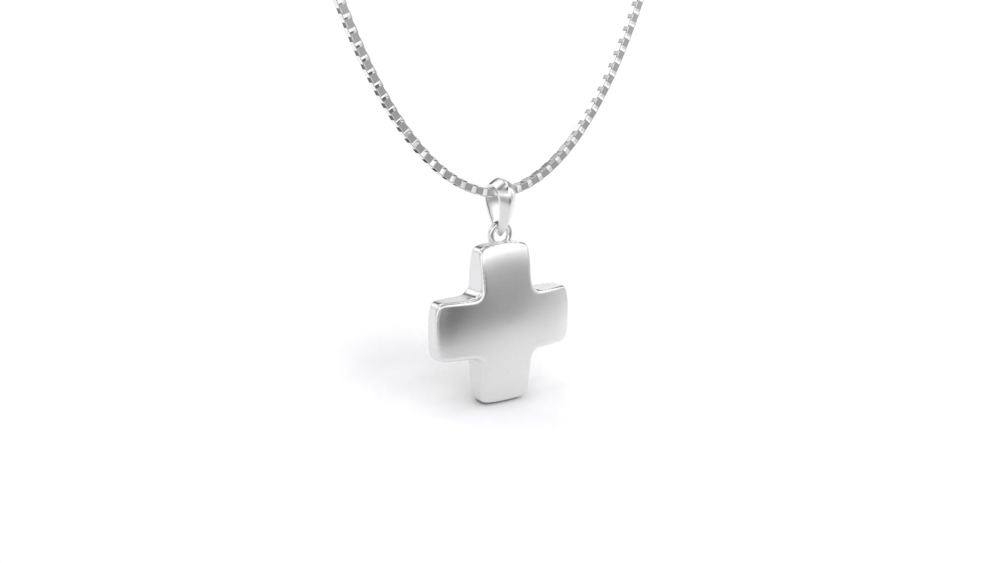 925 Sterling Silver Harmony Cross Necklace Standing At An Angle