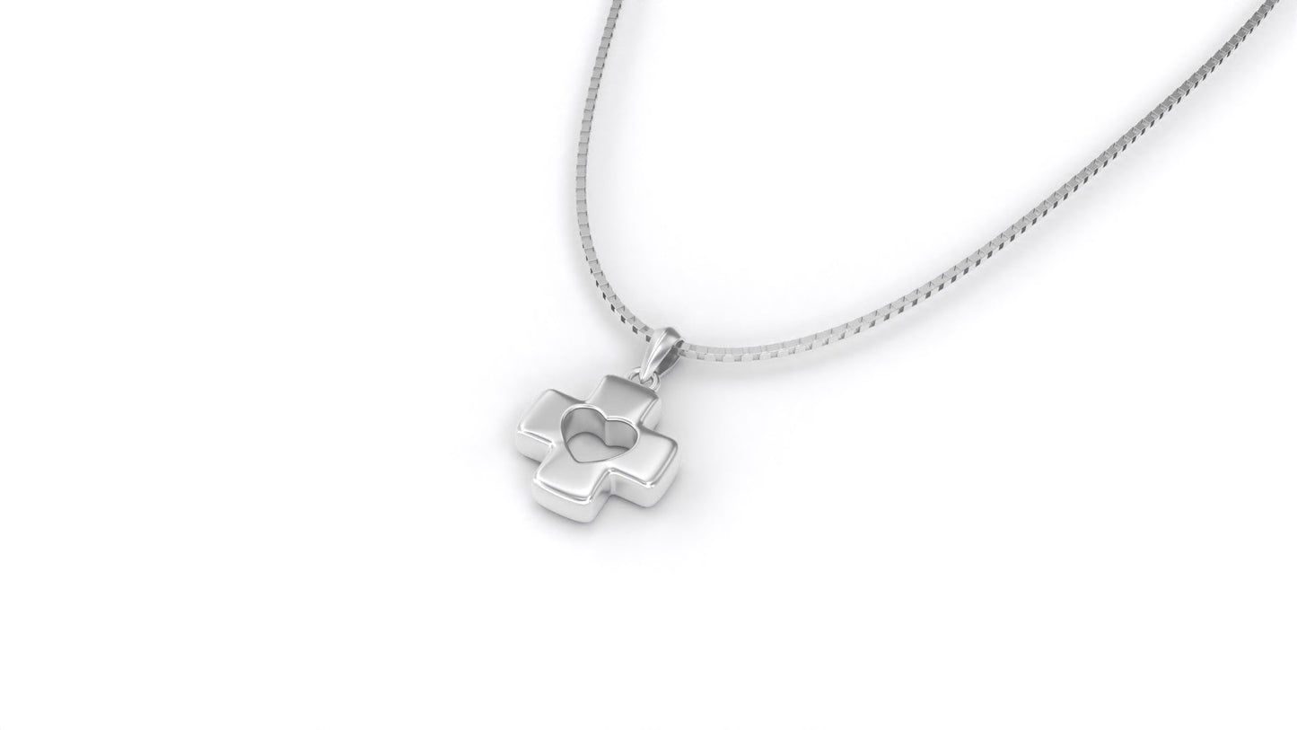 Ahavah Sterling Silver Necklace Angled