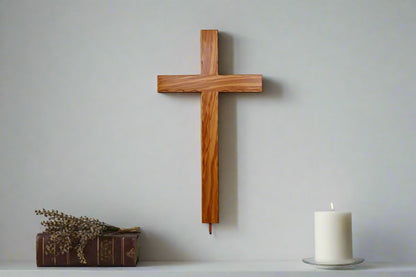 Altar Olive Wood Cross Hanging On Wall
