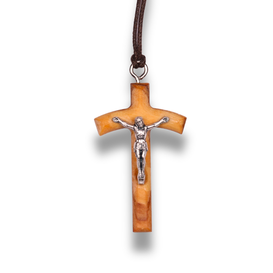 Anav Olive Wood Crucifix Necklace