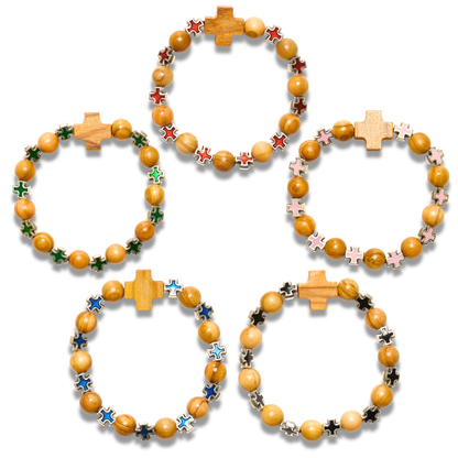Beaded Colored Cross Bracelet