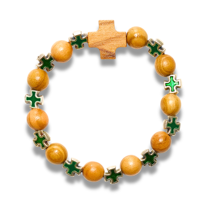 Beaded Colored Cross Bracelet