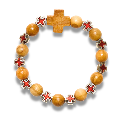 Beaded Colored Cross Bracelet