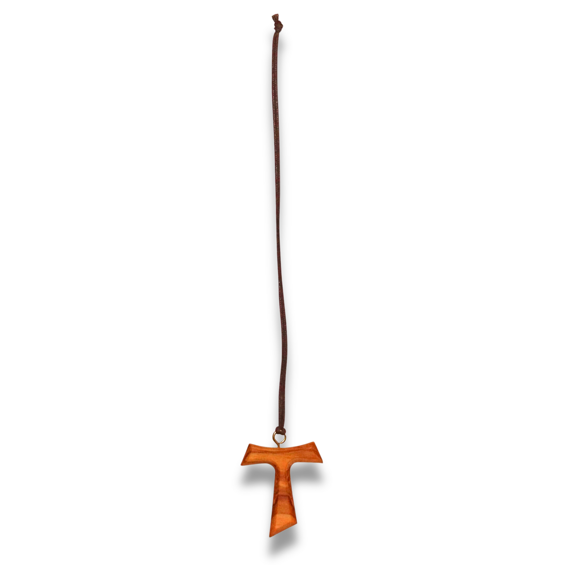 Berith Olive Wood Tau Cross Necklace Full Length