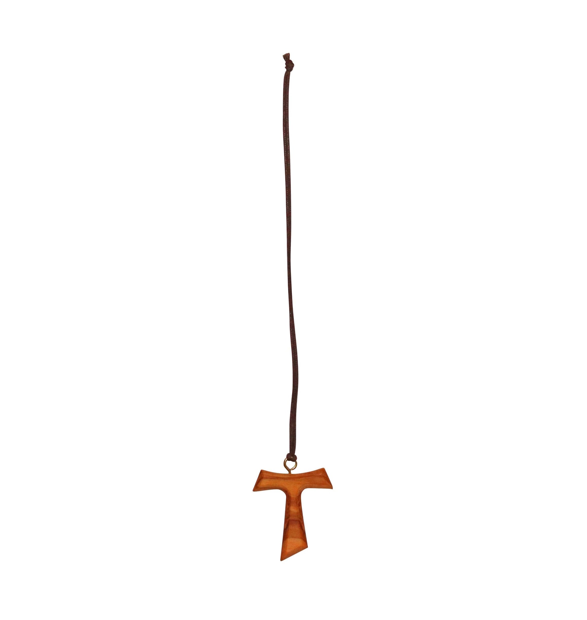 Berith Olive Wood Tau Cross Necklace With Cord