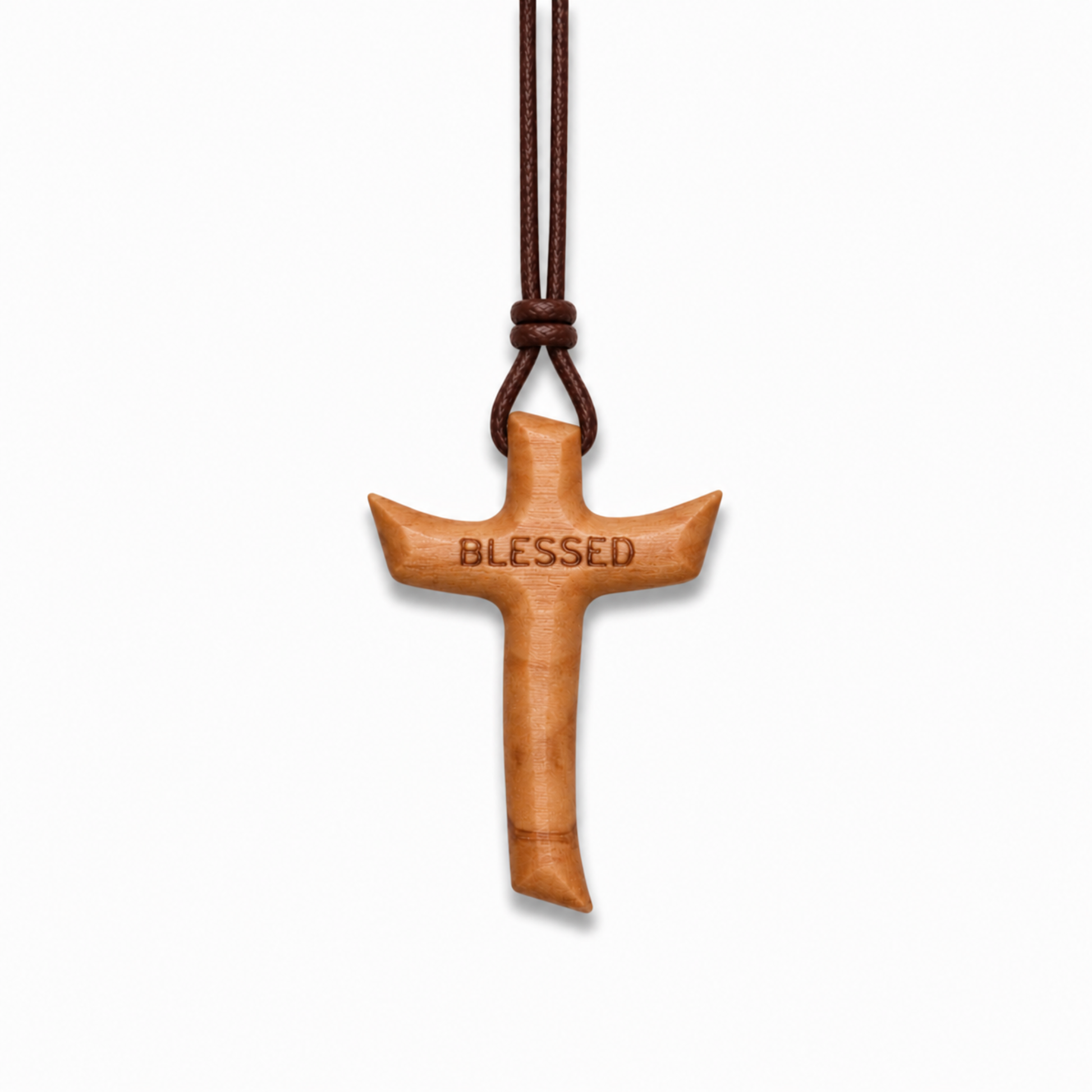 Blessed Olive Wood Cross Necklace