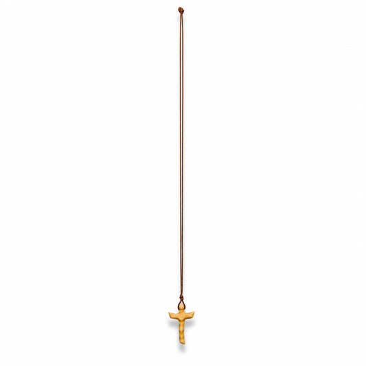 Charming Olive Wood Cross Necklace