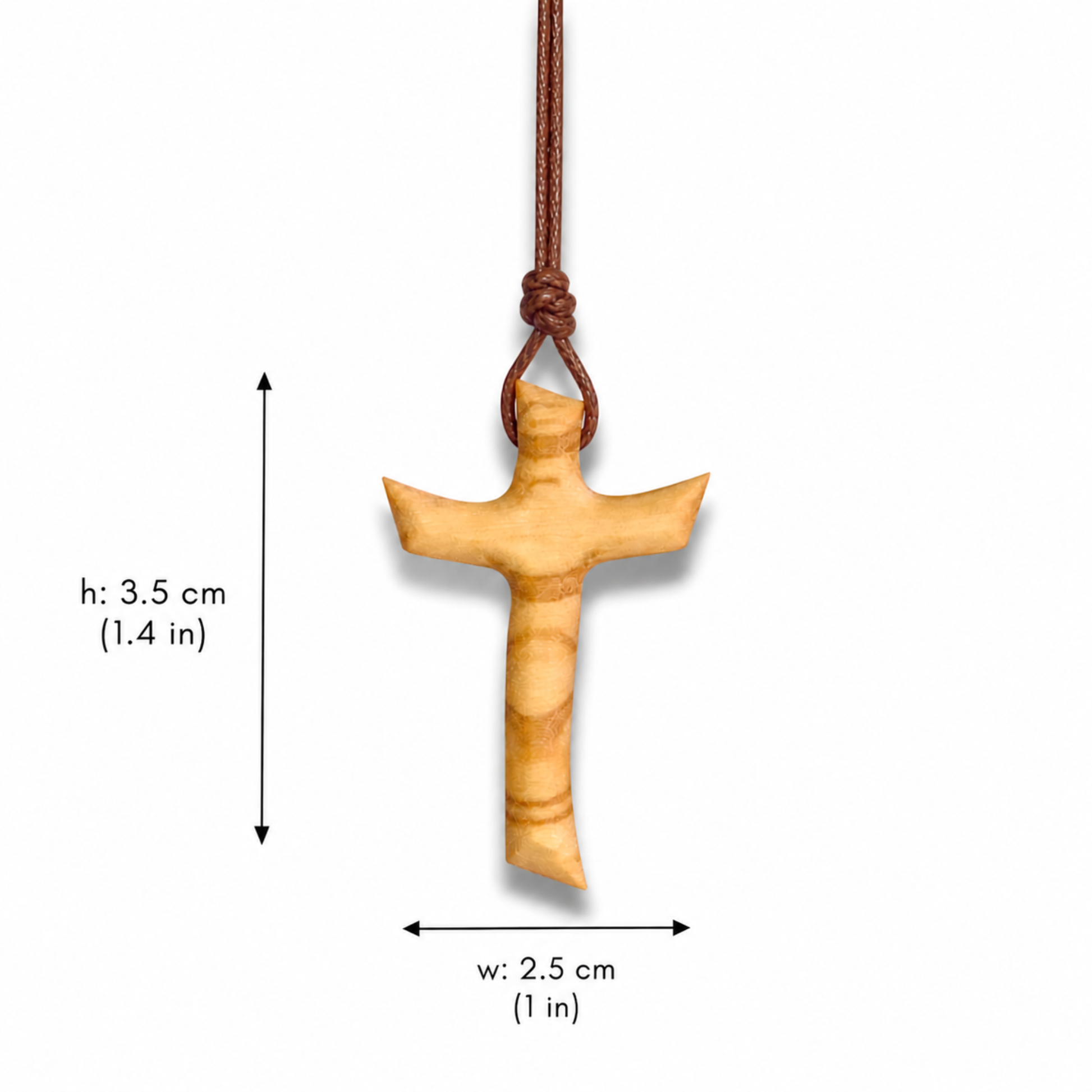 Charming Cross Necklace Handcrafted from Olive | NazarethFairTrade