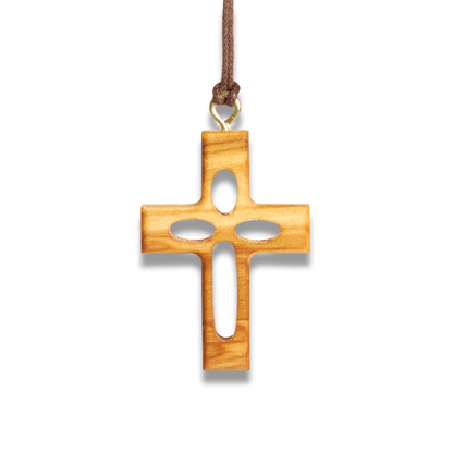 Clarus Olive Wood Crucifix Necklace 