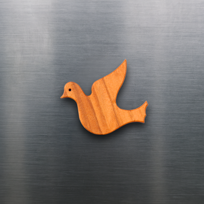 Dove Olive Wood Magnet On Fridge