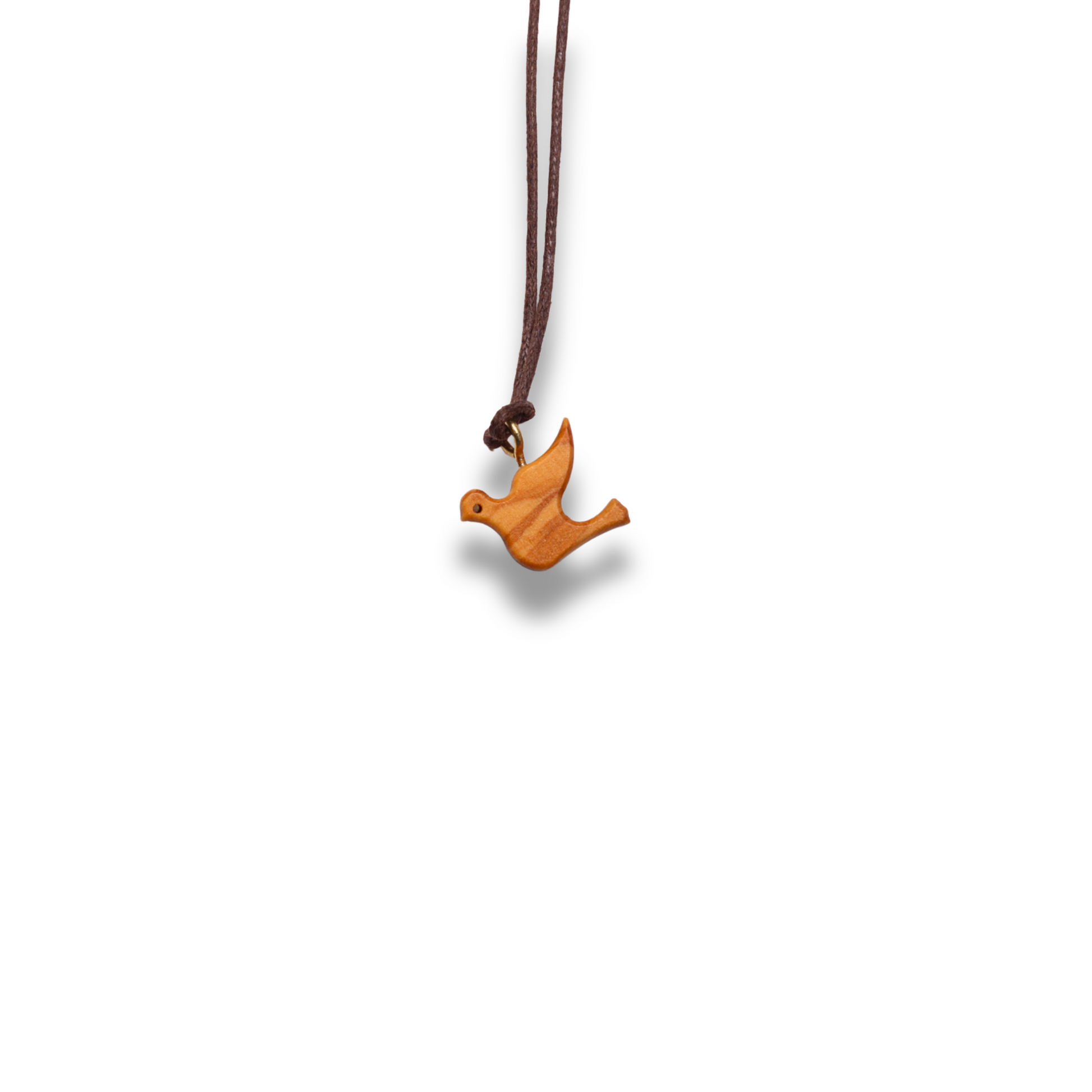 Olive Wood Dove Pendant Necklace