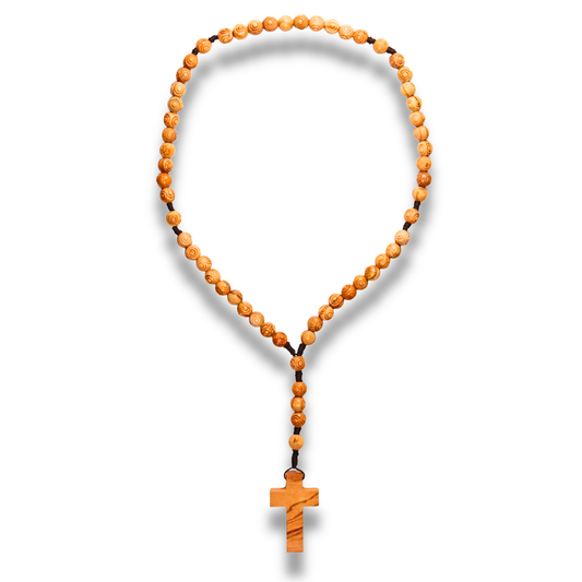 Engraved Olive Wood Prayer Rosary