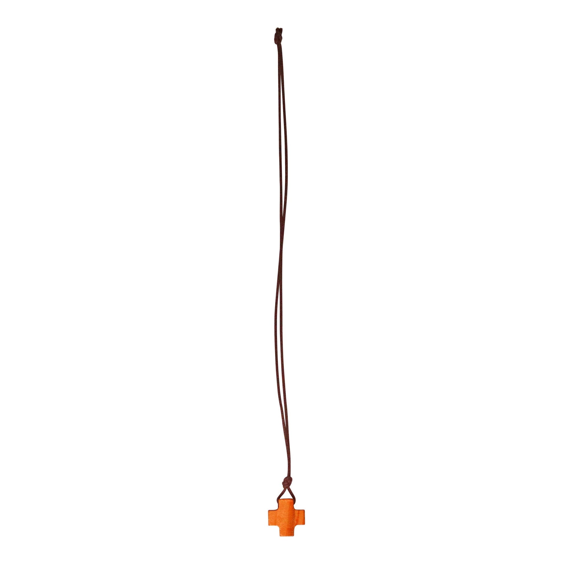 Equilibrium Olive Wood Greek Cross Necklace With Cord
