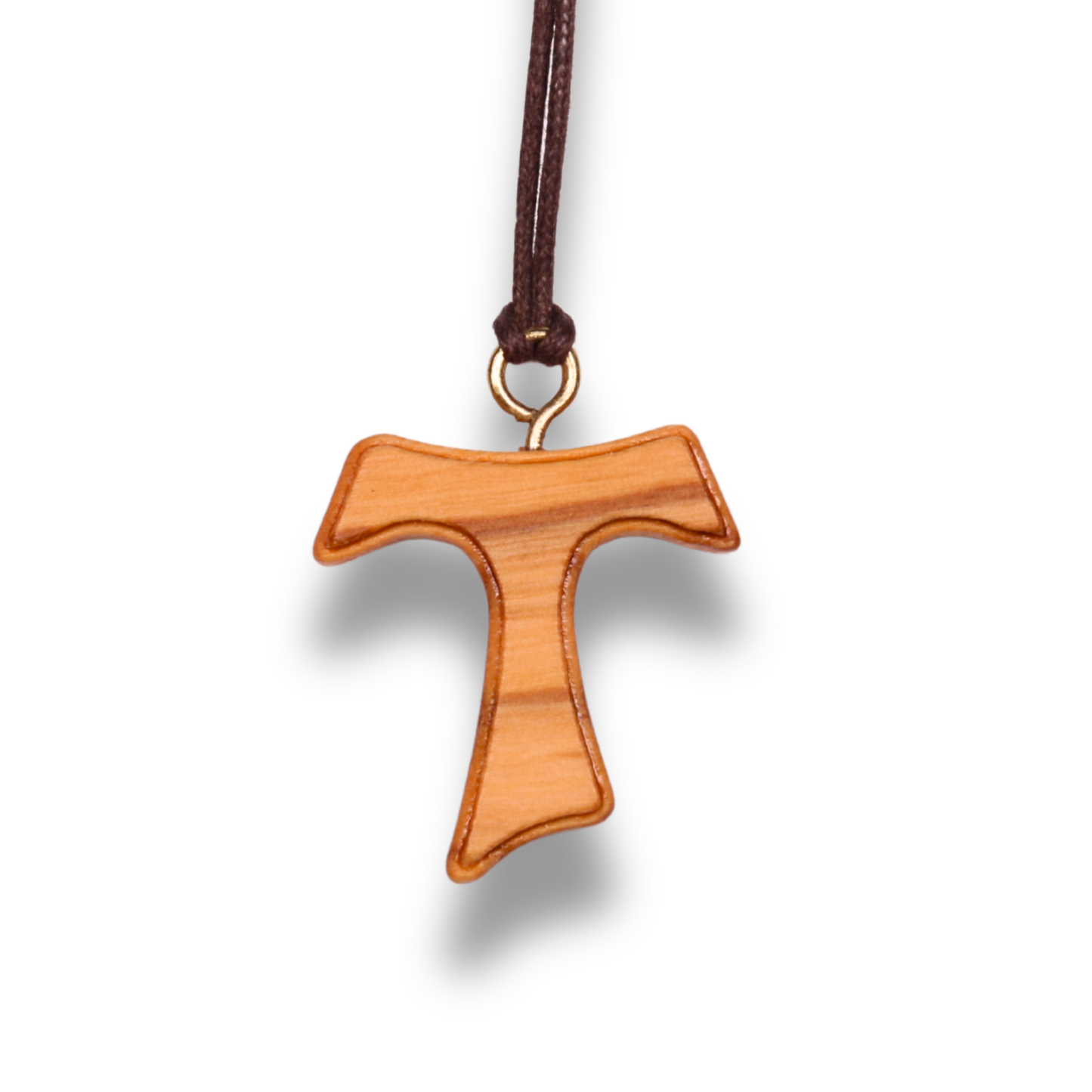 Francis Tau Olive Wood Cross Necklace