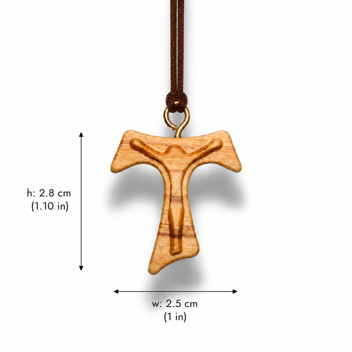 Franciscan Tau Olive Wood Cross Necklace