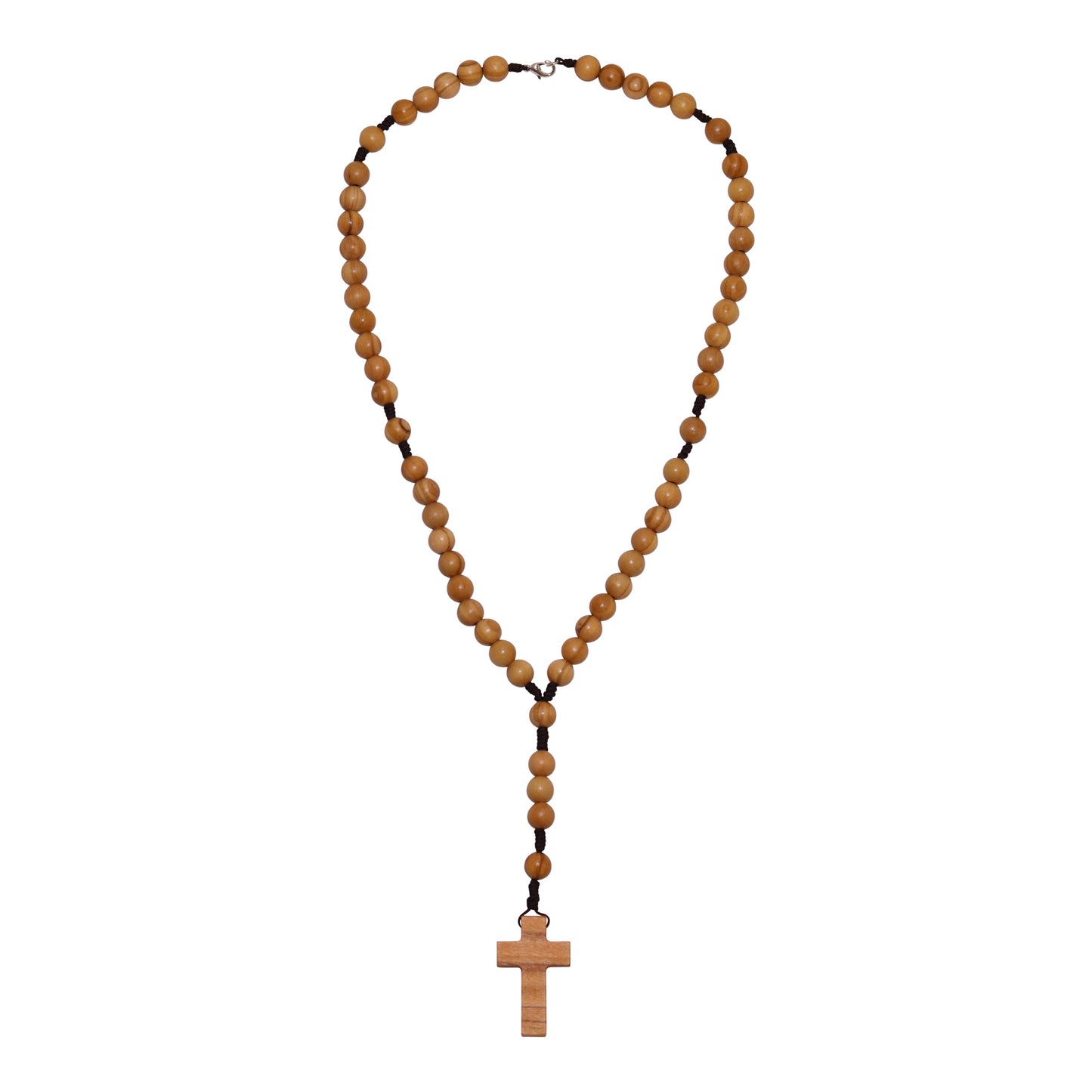 Galilee Olive Wood Rosary Necklace 
