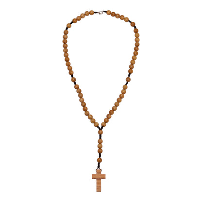 Galilee Olive Wood Rosary Necklace 