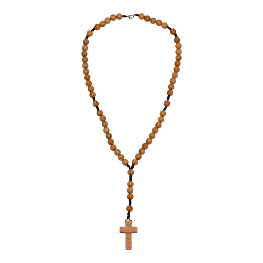 Galilee Olive Wood Rosary Necklace 