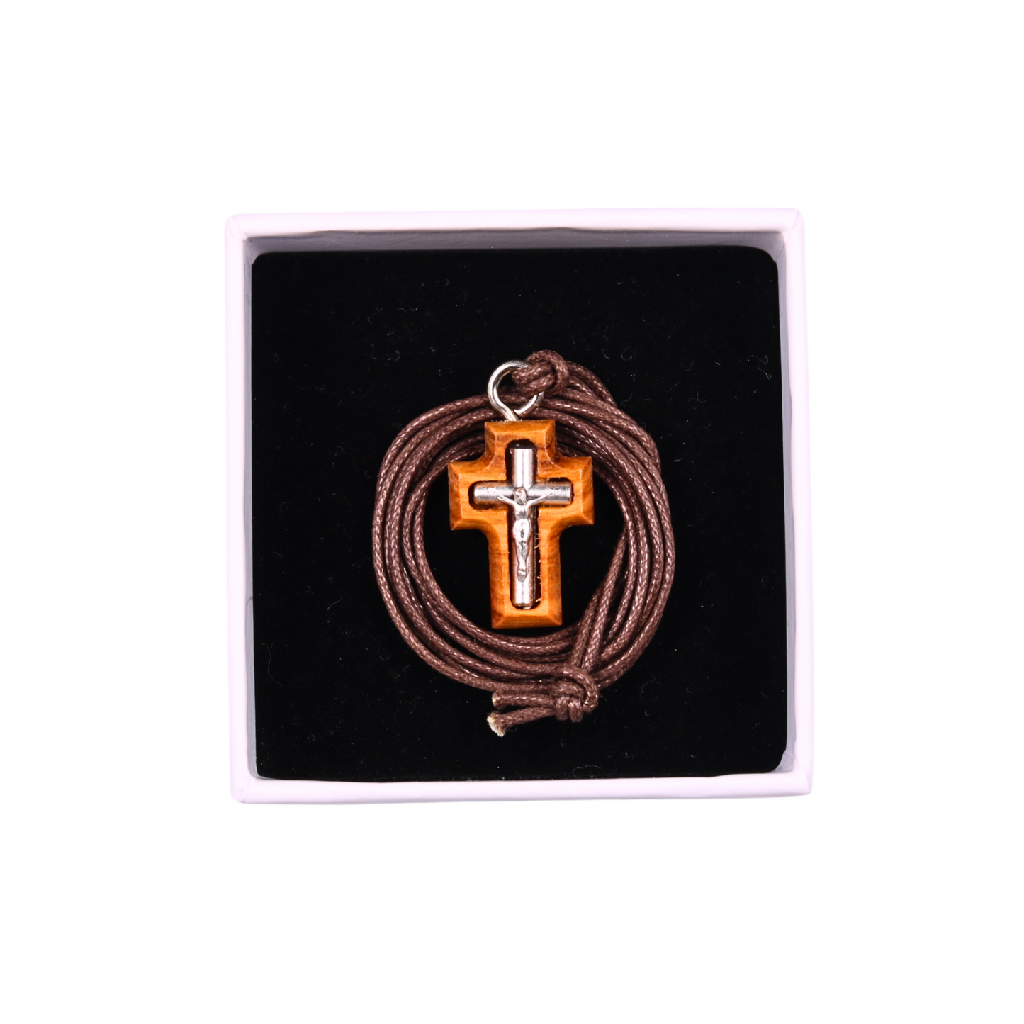 Gratia Olive Wood Crucifix Necklace In Gift 