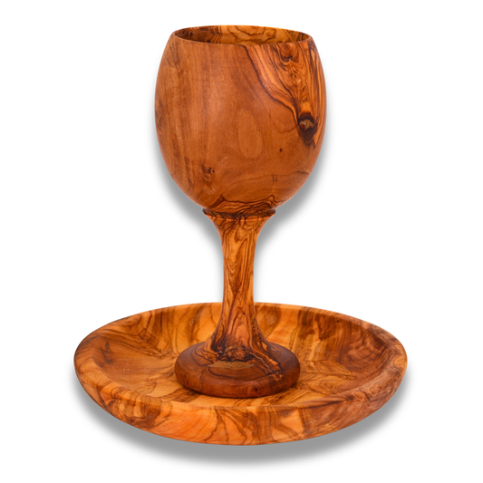 Olive Wood Chalice and Plate