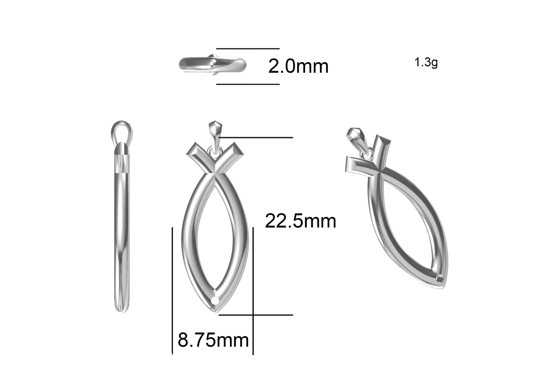 Ichthus Light Necklace Second Measurements