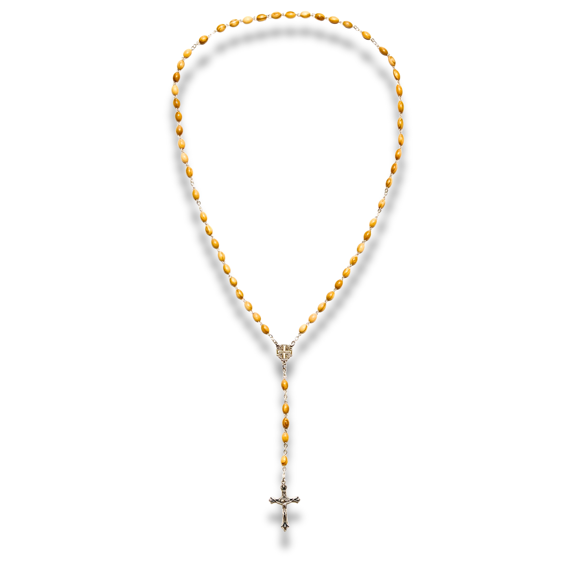 Jerusalem Cross Olive Wood Rosary