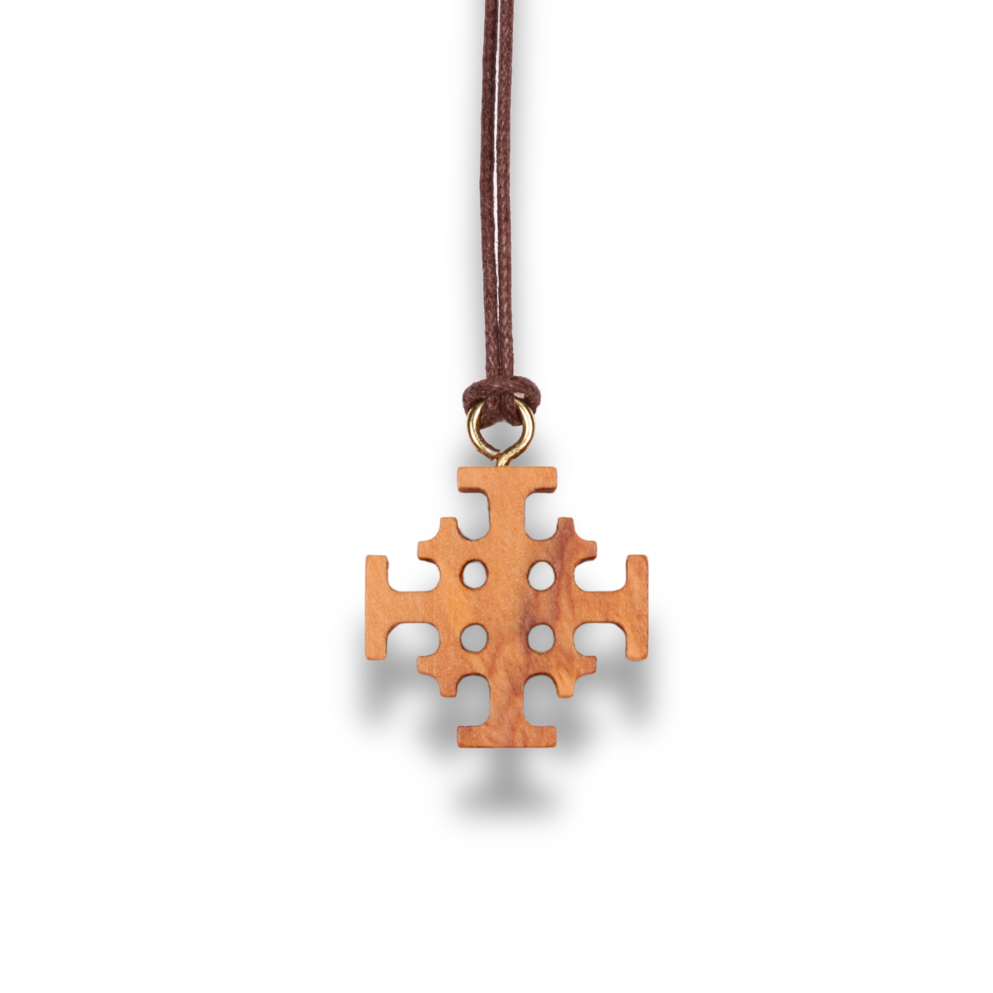 Jerusalem Olive Wood Cross Necklace