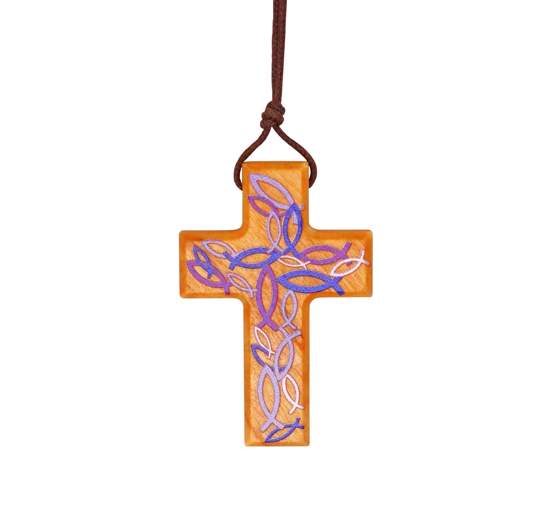 Kinneret Olive Wood Cross Necklace