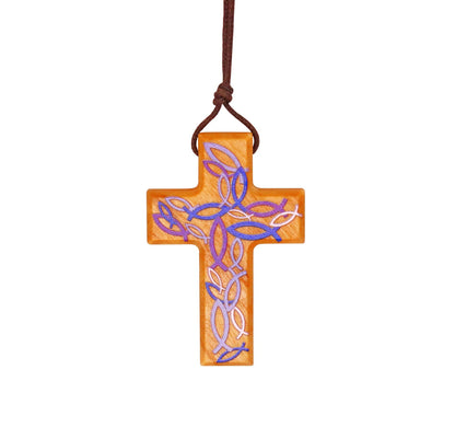 Kinneret Olive Wood Cross Necklace