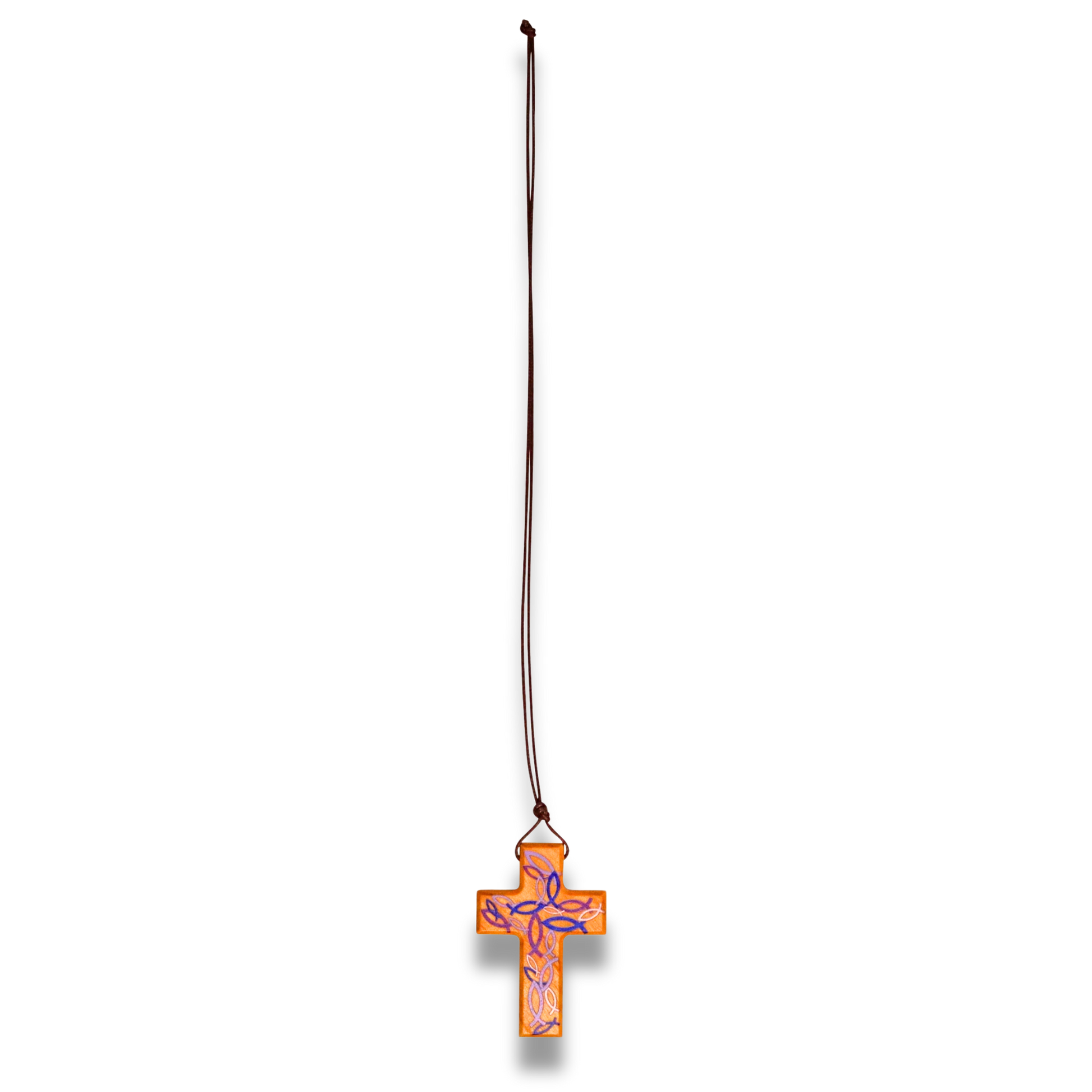 Kinneret Olive Wood Cross Necklace Full Length