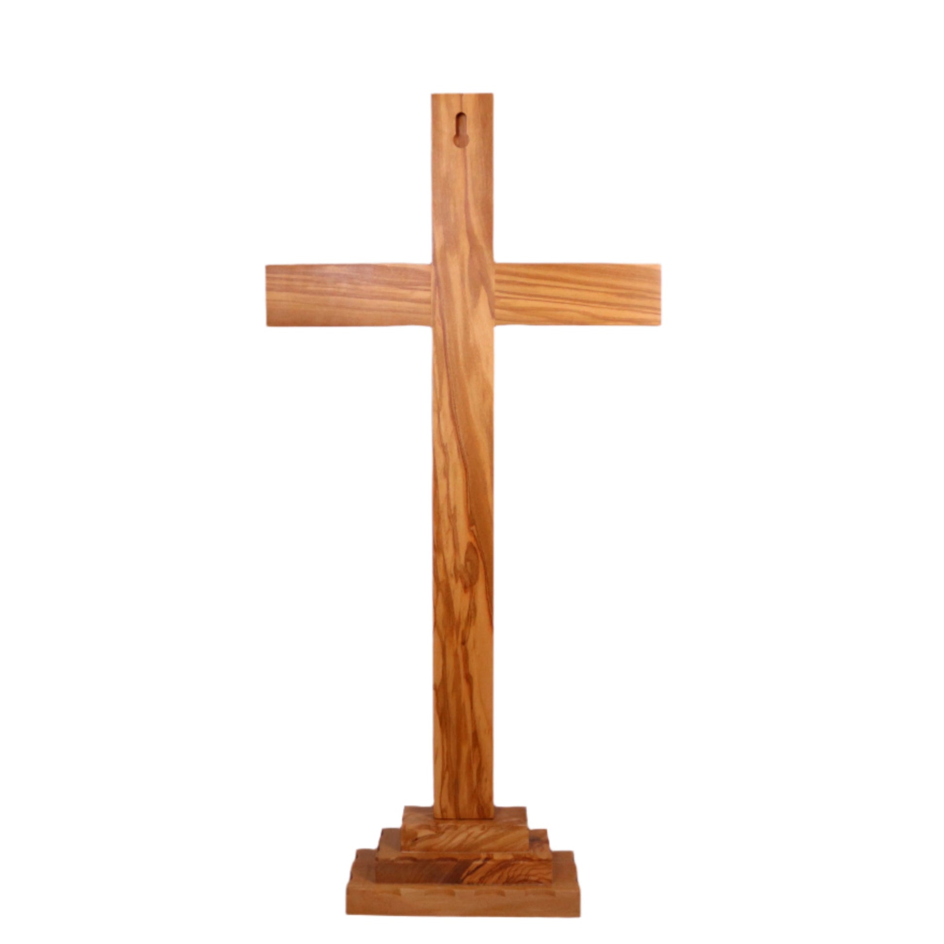 The back of the Large Olive Wood Altar Cross