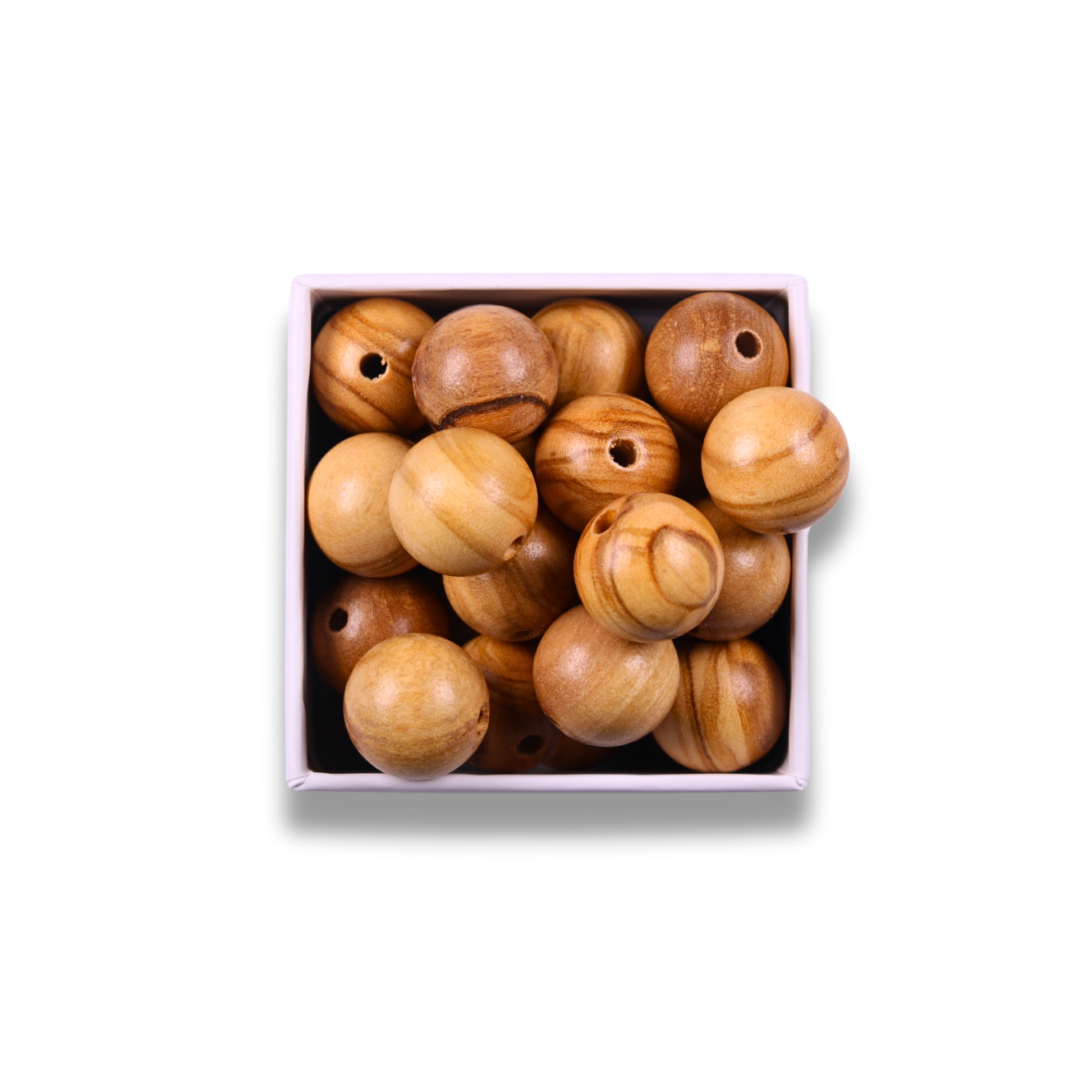 Large Olive Wood Round Beads In Gift Box
