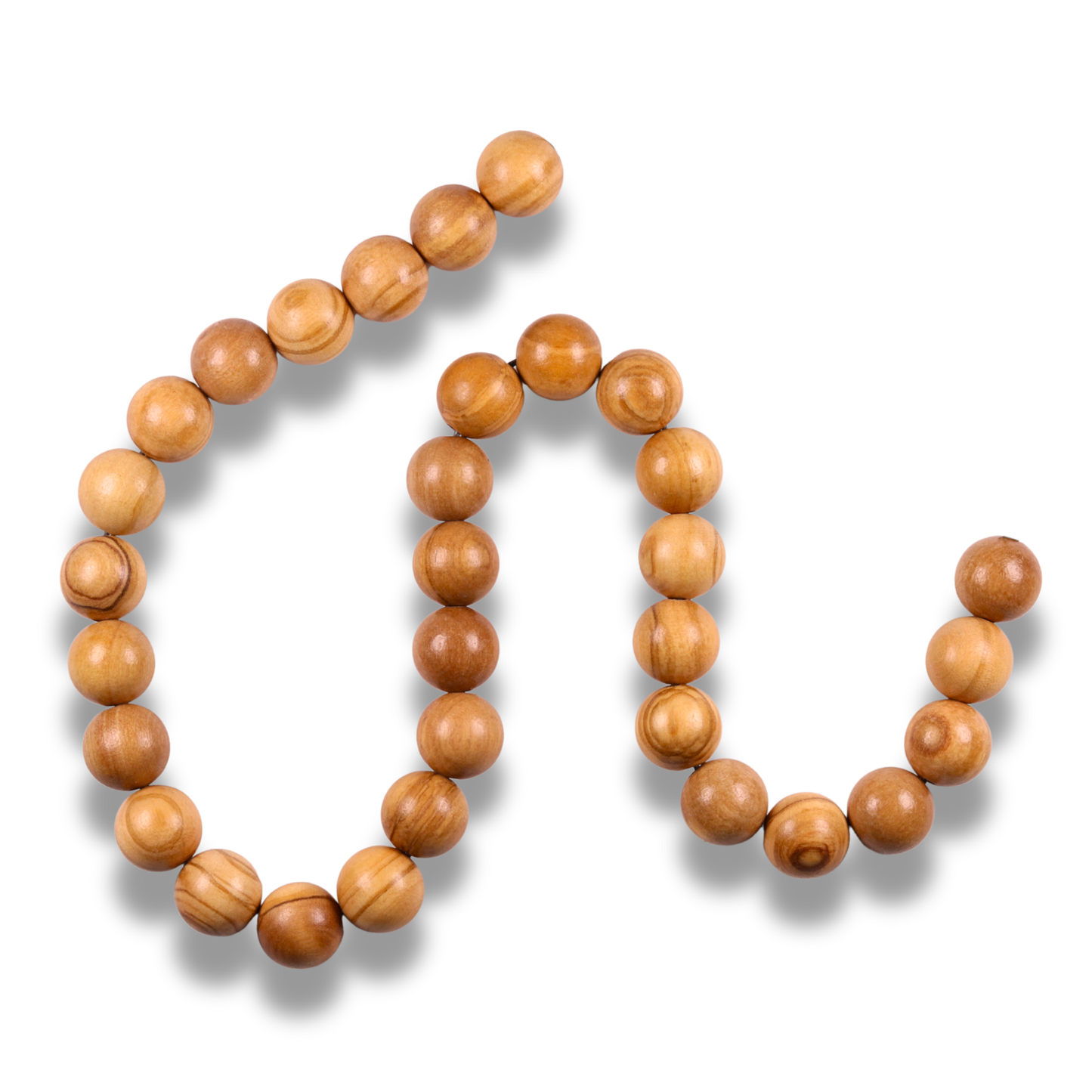 Large Olive Wood Round Beads Necklace