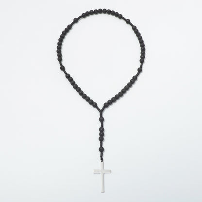 Lava Stone Prayer Rosary Full Length