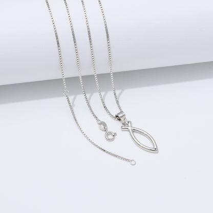 925 Sterling Silver Ichthus Fish Necklace