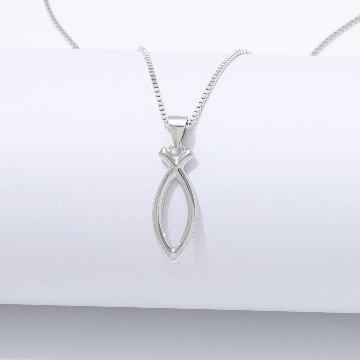 925 Sterling Silver Ichthus Fish Necklace