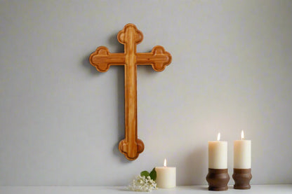 Nazareth Fair Trade Handmade Olive Wood Orthodox Wall Cross Home Prayer Altar
