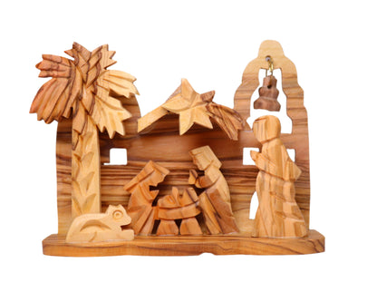 Olive Wood Nativity Crib