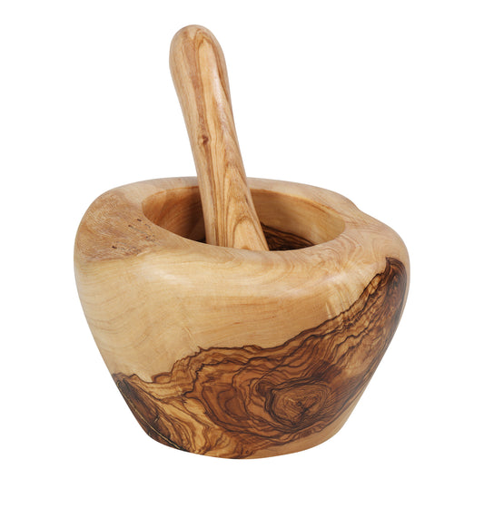 Handmade olive wood mortar handcrafted in Nazareth - NazarethFairTrade