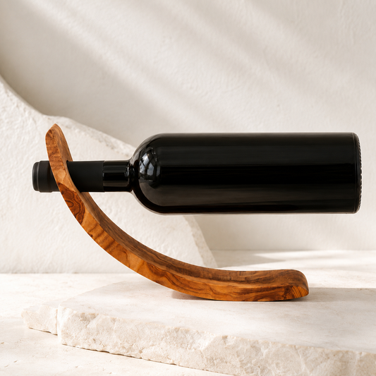 Balancing Wine Holder Olive Wood