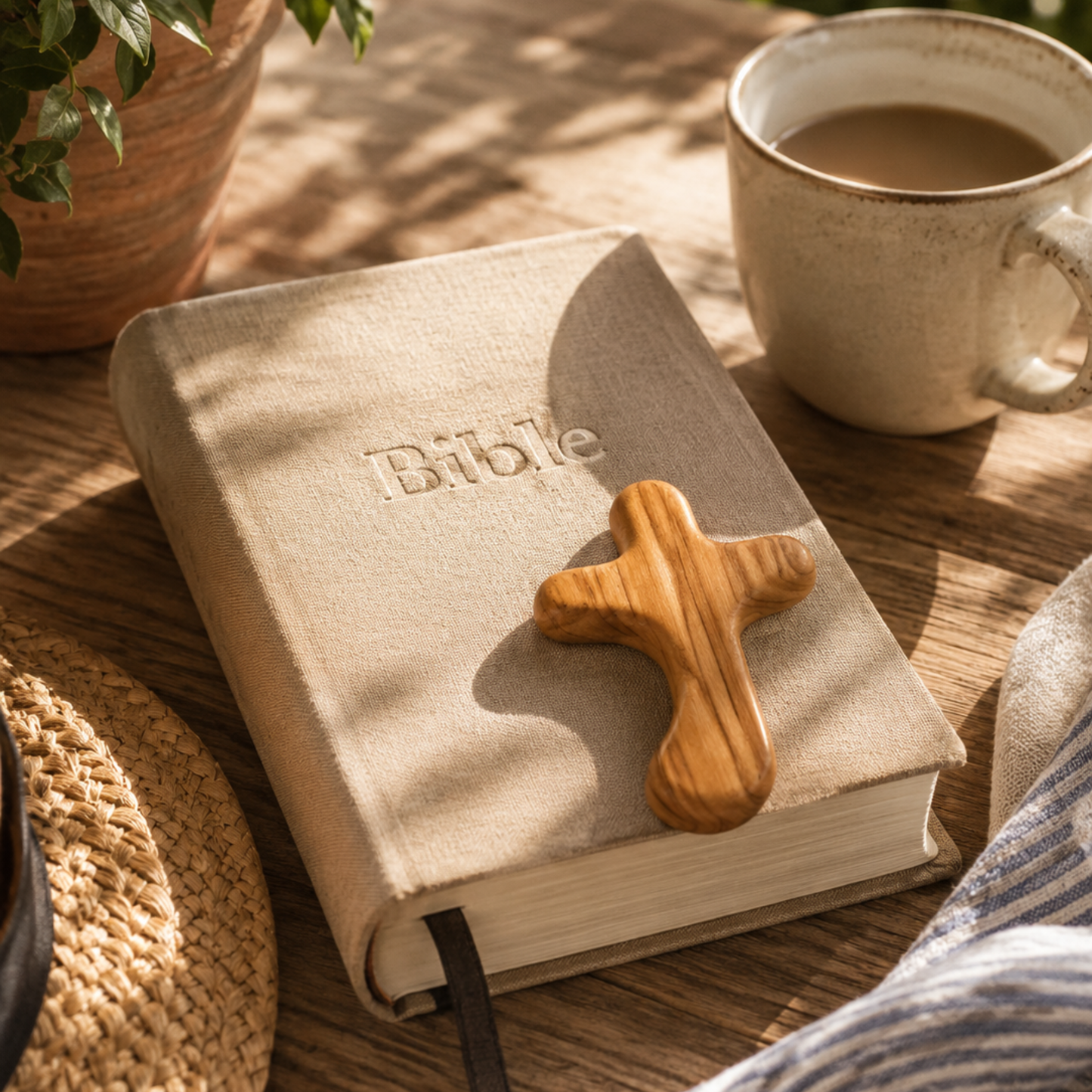 Olive Wood Comfort Holding Cross