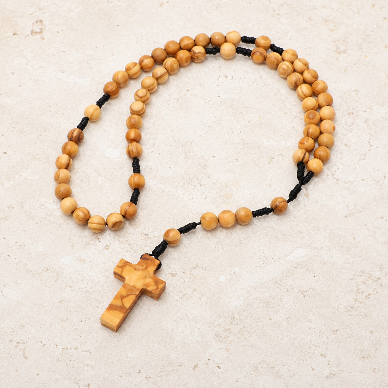 Olive Wood Prayer Rosary - 8mm Beads