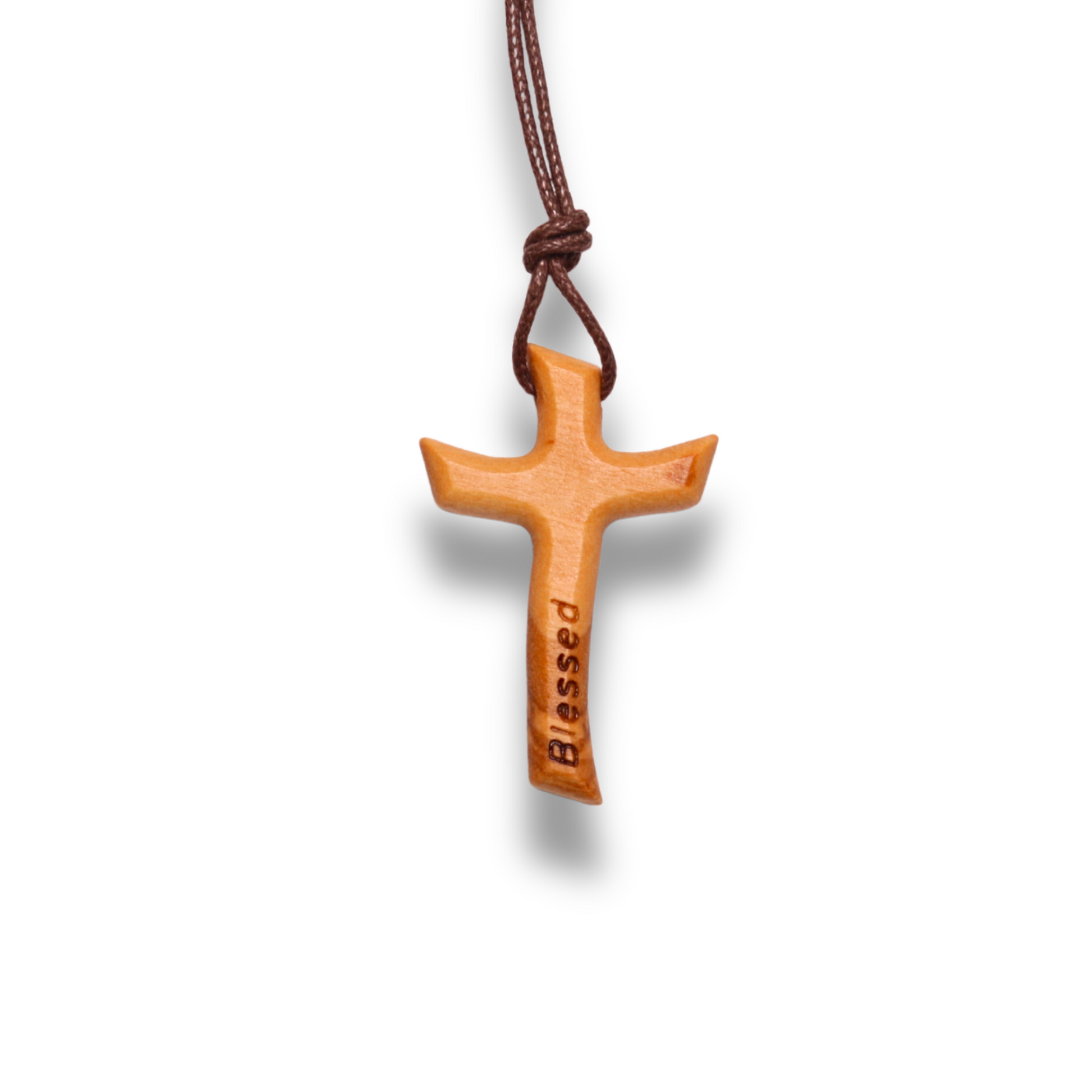 Blessed Olive Wood Cross Necklace