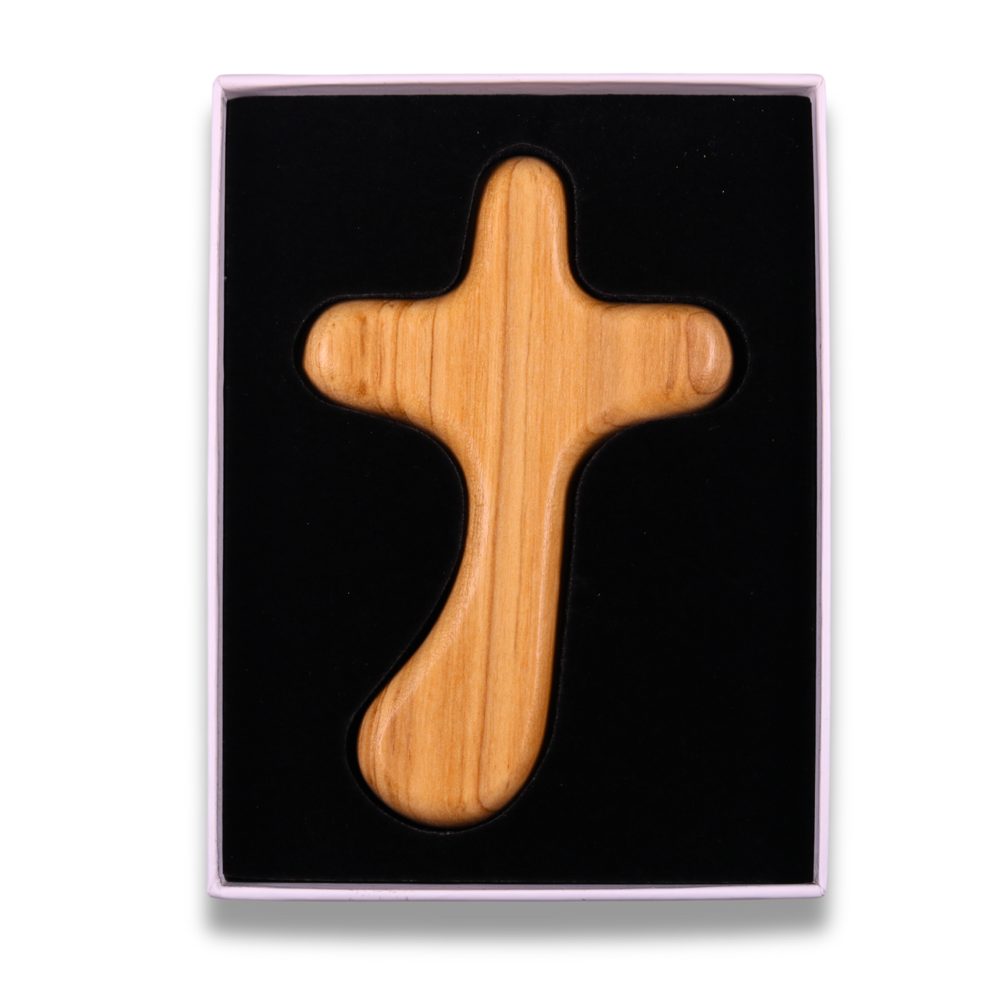 Olive Wood Comfort Holding Cross In Gift Box
