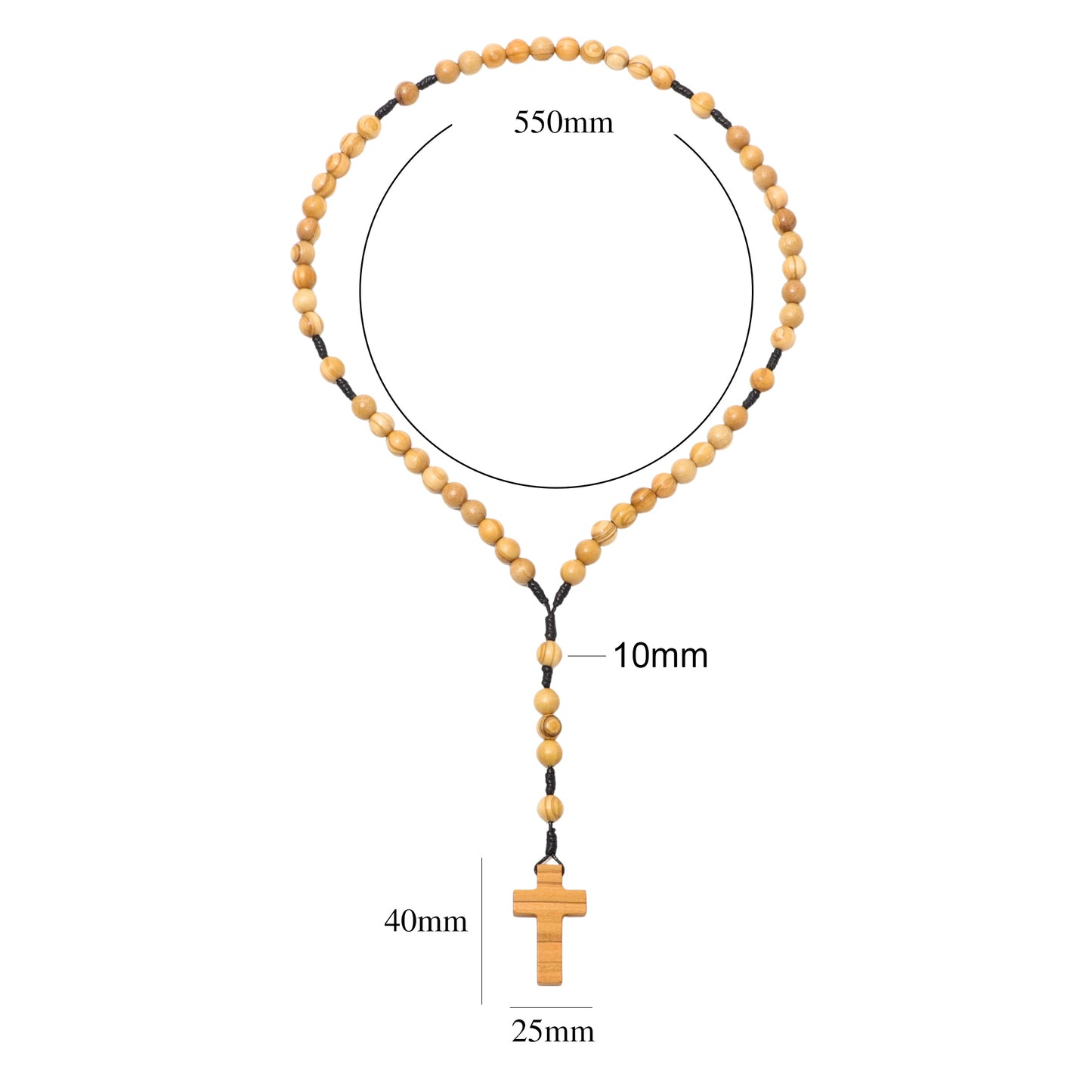 Olive Wood Prayer Rosary Dimensions