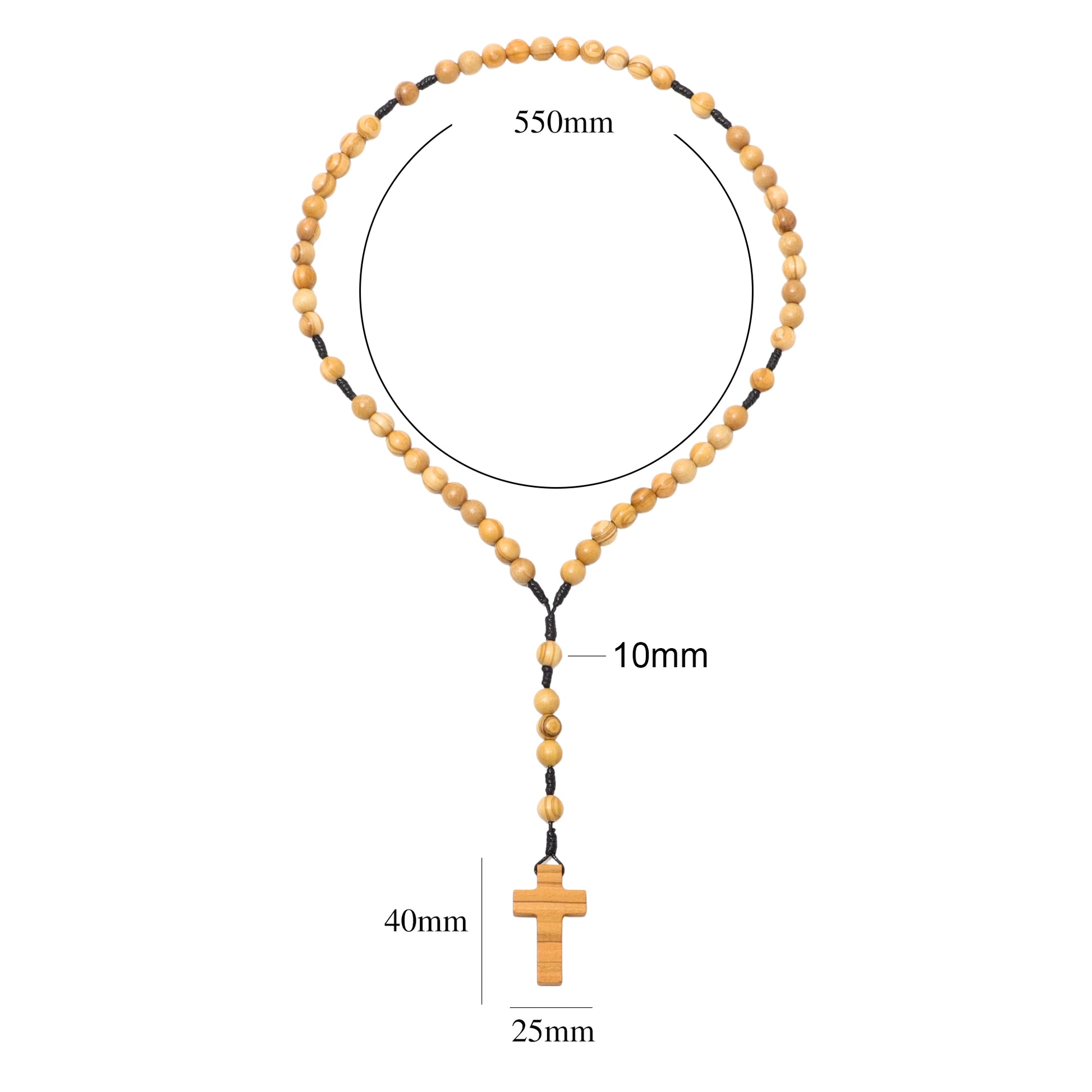 Olive Wood Prayer Rosary Dimensions