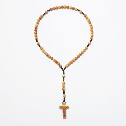 Olive Wood Prayer Rosary Engraved Beads - 8mm