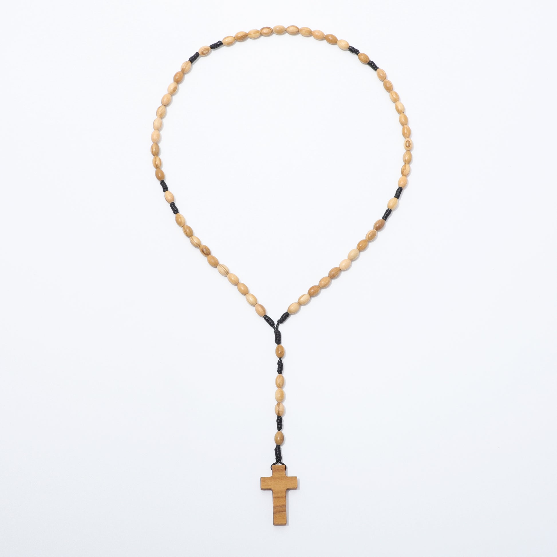 Olive Wood Prayer Rosary Oval Beads - 6x9mm