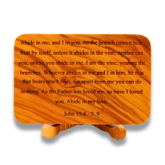Olive Wood Scripture Plaque – John 15:4–9